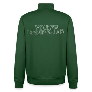 You're pretty – stylish design with compliments - Unisex Organic Zip Sweatshirt by Stanley/Stella - bottle green - Back - AI Model Male 185 dark (185cm)