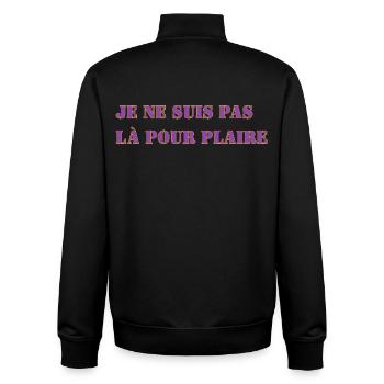 I'M NOT HERE TO PLEASE - Unisex Organic Zip Sweatshirt by Stanley/Stella - black - Back - AI Model Male 185 light (185cm)