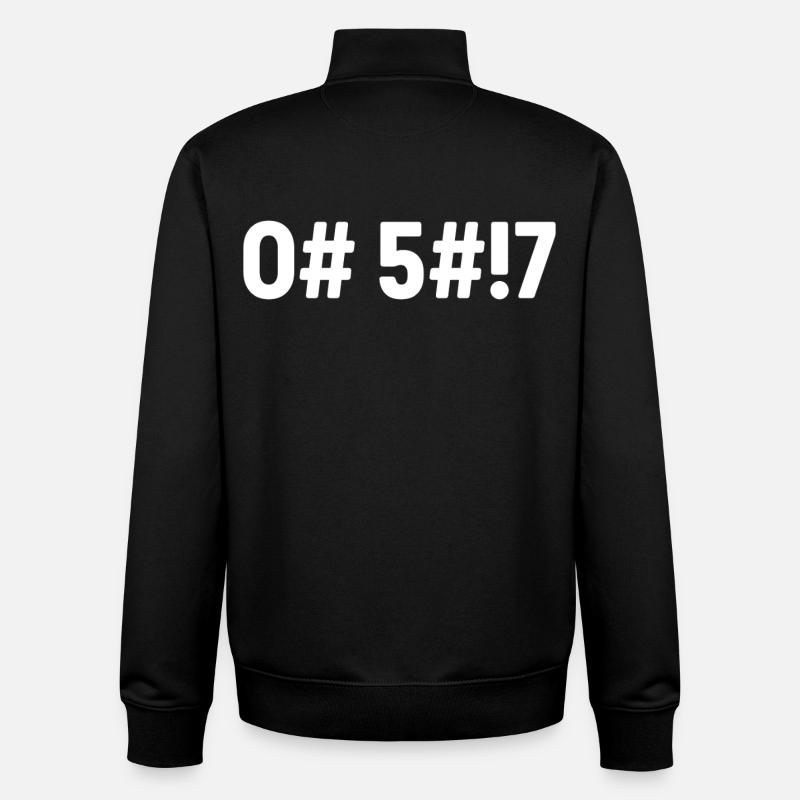 Oh merde, codé - Sweat zippé unisexe en coton bio Stanley/Stella - noir