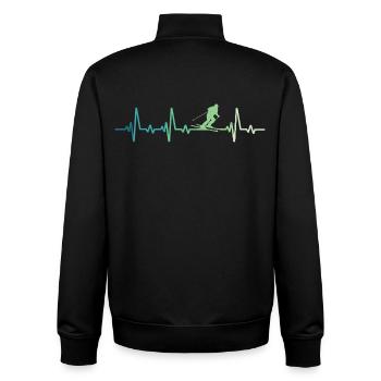 Skifahren Heartbeat-Skifahren - Unisex Organic Zip Sweatshirt von Stanley/Stella - Schwarz - Hinten - AI Model Male 185 light (185cm)