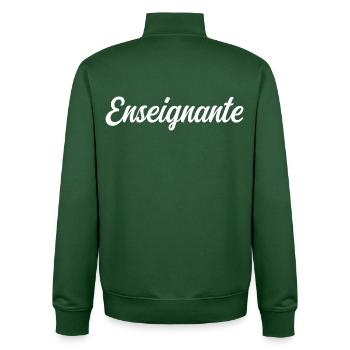 Bester Lehrer der Welt Schulbildung - Unisex Organic Zip Sweatshirt von Stanley/Stella - Flaschengrün - Hinten - AI Model Male 185 dark (185cm)