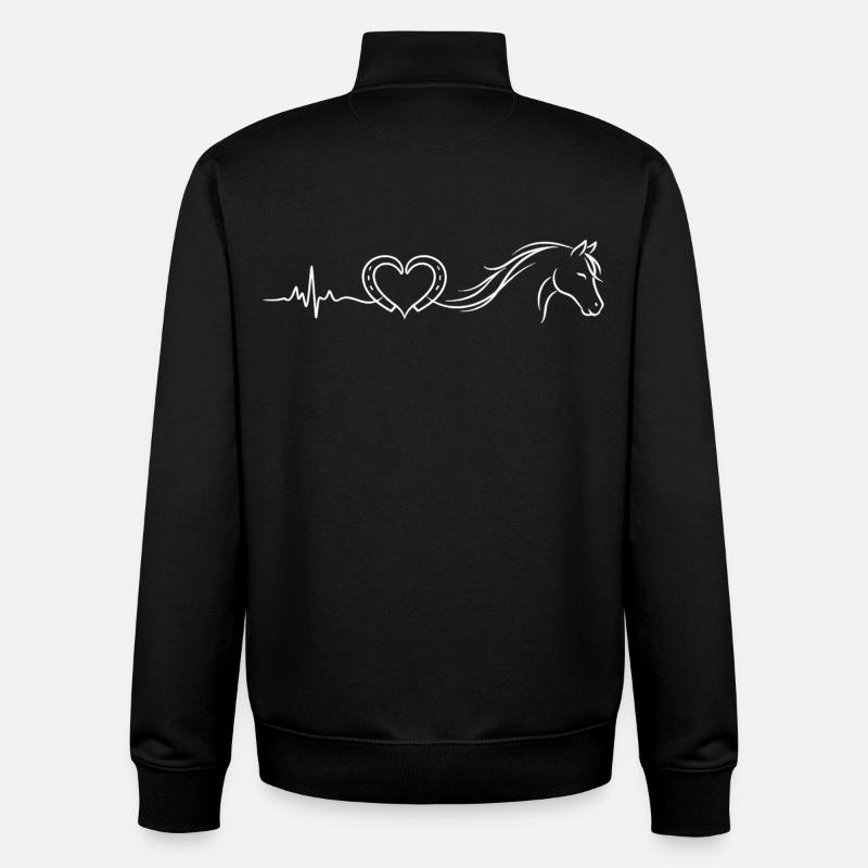 Pferde Herzschlag – Reiterin Geschenkidee - Unisex Organic Zip Sweatshirt von Stanley/Stella - Schwarz