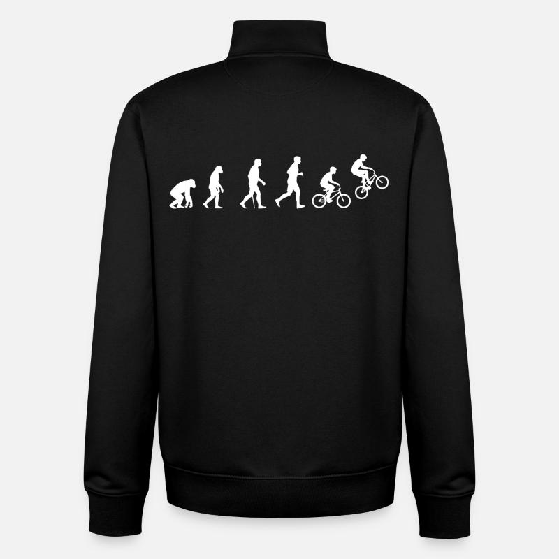 Evolution of BMX Action Cycling - Unisex Organic Zip Sweatshirt by Stanley/Stella - black