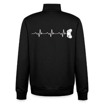Gamer pulse - Unisex Organic Zip Sweatshirt by Stanley/Stella - black - Back - AI Model Male 185 light (185cm)