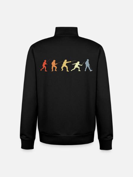 Fencer positions - Unisex Organic Zip Sweatshirt by Stanley/Stella - black