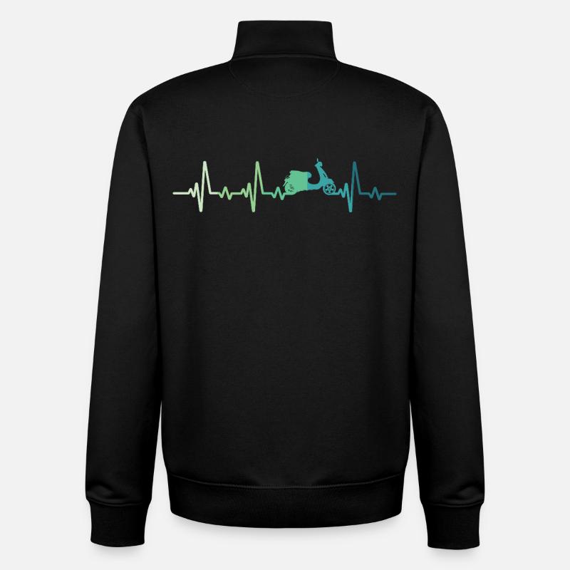Scooter-Herzschlag-Mopedroller - Unisex Organic Zip Sweatshirt von Stanley/Stella - Schwarz