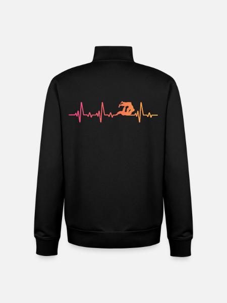 Jiu Jitsu Sunset Heartbeat Jiu-jitsu - Unisex Organic Zip Sweatshirt by Stanley/Stella - black