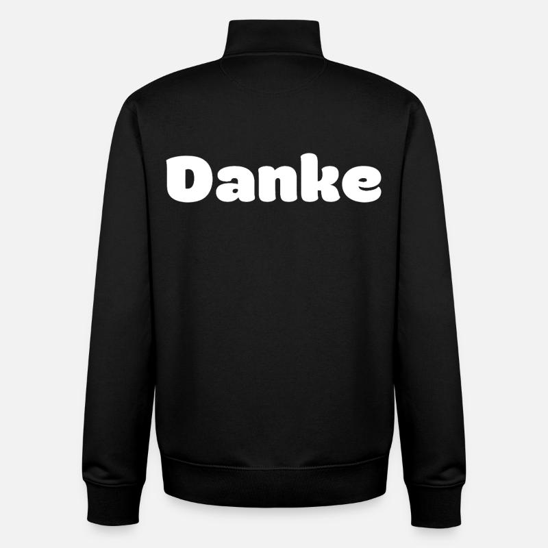 Merci - Sweat zippé unisexe en coton bio Stanley/Stella - noir