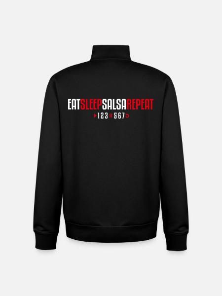 Eat Sleep Salsa Repeat – 123-567 - Unisex Organic Zip Sweatshirt by Stanley/Stella - black