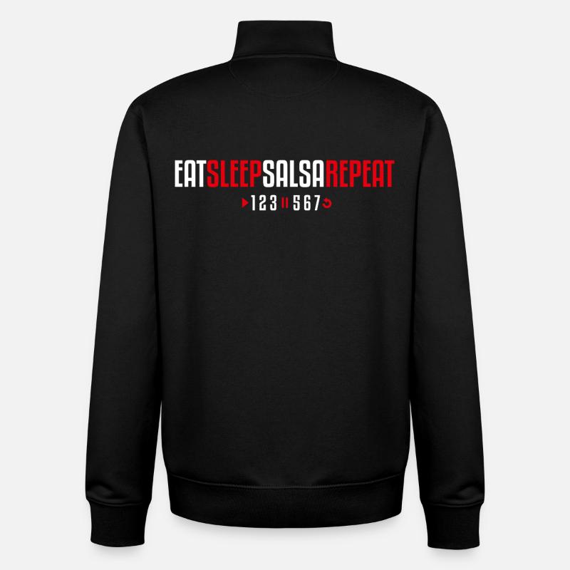Eat Sleep Salsa Repeat – 123-567 - Unisex Organic Zip Sweatshirt von Stanley/Stella - Schwarz
