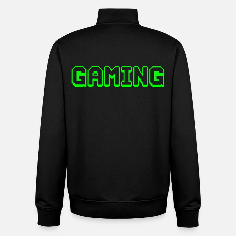Neon Pixel Gaming Design - Unisex Organic Zip Sweatshirt von Stanley/Stella - Schwarz
