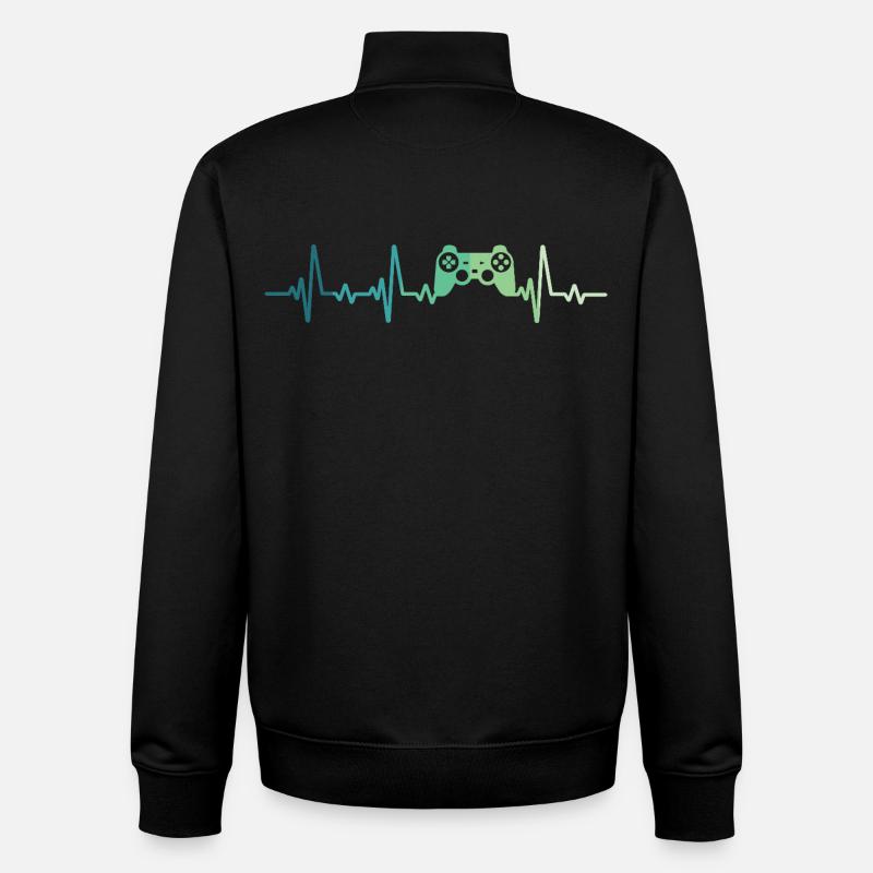 Konsolen-Controller-Herzschlag Gamer - Unisex Organic Zip Sweatshirt von Stanley/Stella - Schwarz