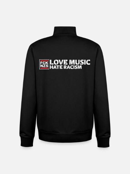 Love Music Hate Racism - Unisex Organic Zip Sweatshirt by Stanley/Stella - black