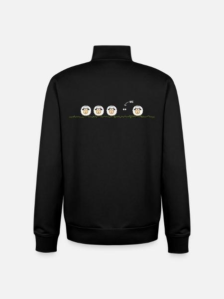 Black Sheep – Illustration - Unisex Organic Zip Sweatshirt by Stanley/Stella - black