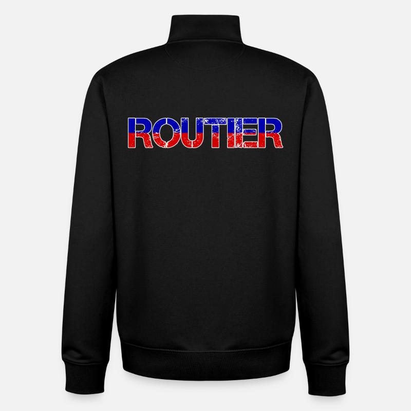 Routier Bleu Blanc Rouge - Sweat zippé unisexe en coton bio Stanley/Stella - noir