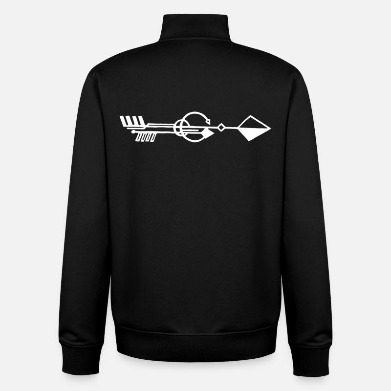 Flèche blanche étrange - Sweat zippé unisexe en coton bio Stanley/Stella - noir