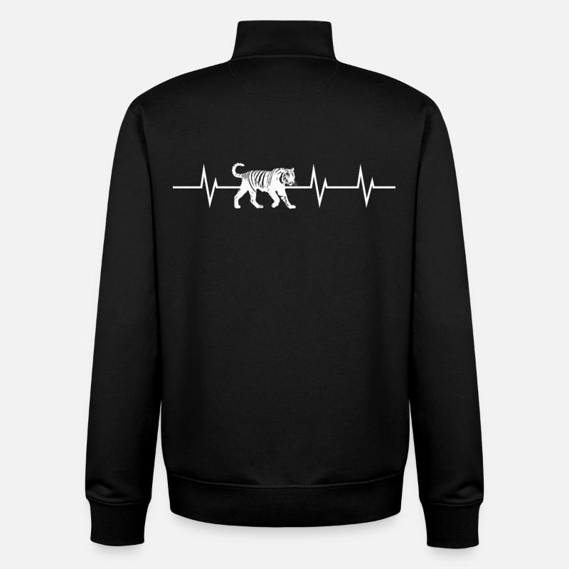Battement de cœur d’un tigre - Sweat zippé unisexe en coton bio Stanley/Stella - noir