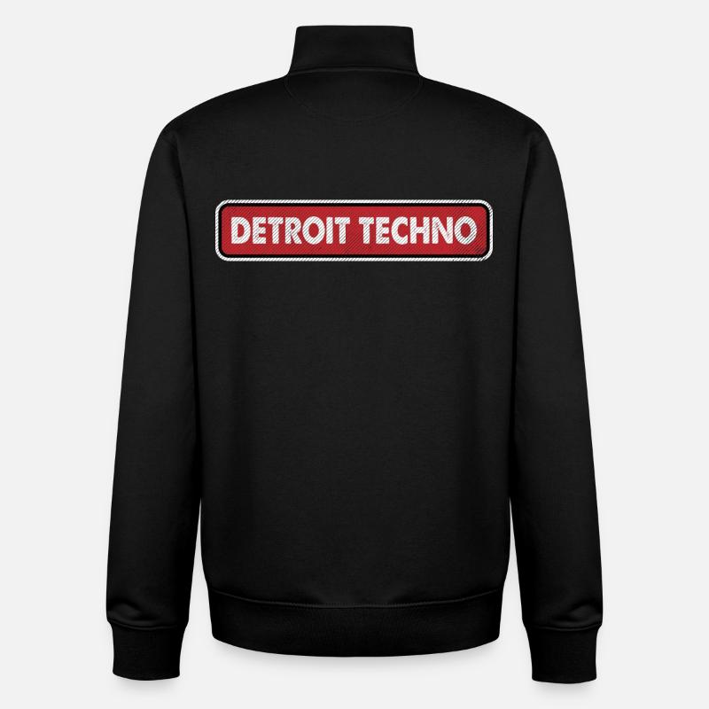 Logo rétro techno de Détroit - Sweat zippé unisexe en coton bio Stanley/Stella - noir