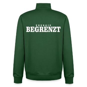 Energie begrenzt - Lustiger Alltag Spruch - Unisex Organic Zip Sweatshirt von Stanley/Stella - Flaschengrün - Hinten - AI Model Male 185 dark (185cm)