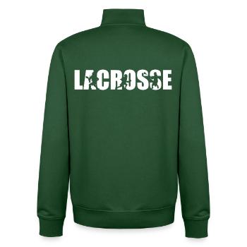 Lacrosse Players - Unisex Organic Zip Sweatshirt by Stanley/Stella - bottle green - Back - AI Model Male 185 dark (185cm)