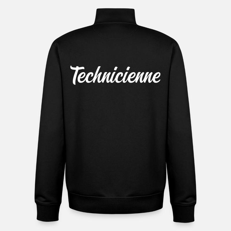 Technicienne - Sweat zippé unisexe en coton bio Stanley/Stella - noir