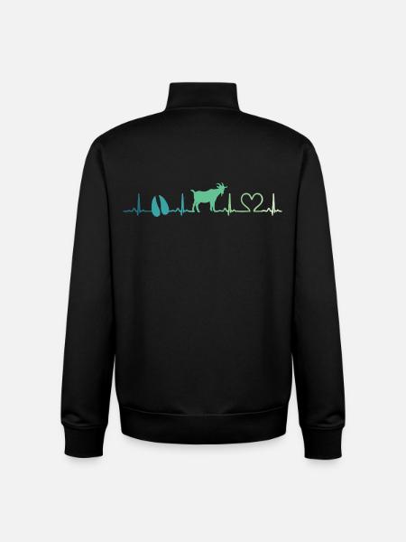 Goat heartbeat gift goats - Unisex Organic Zip Sweatshirt by Stanley/Stella - black