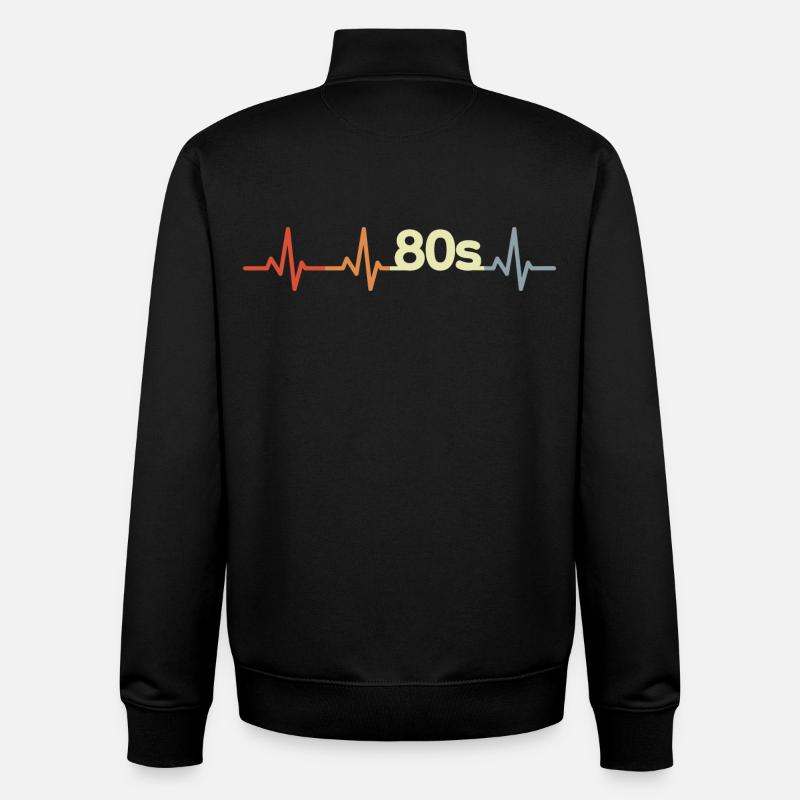 80s ECG - Unisex Organic Zip Sweatshirt by Stanley/Stella - black