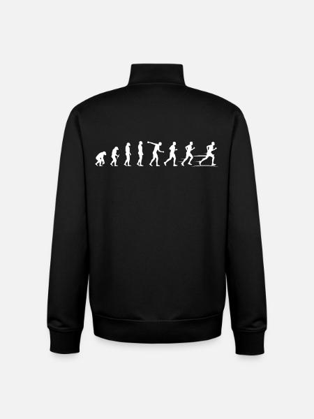 Evolution of Movement - Runner Marathon - Unisex Organic Zip Sweatshirt by Stanley/Stella - black