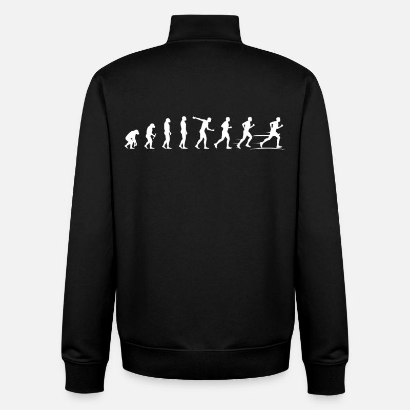 Evolution of Movement - Runner Marathon - Unisex Organic Zip Sweatshirt by Stanley/Stella - black