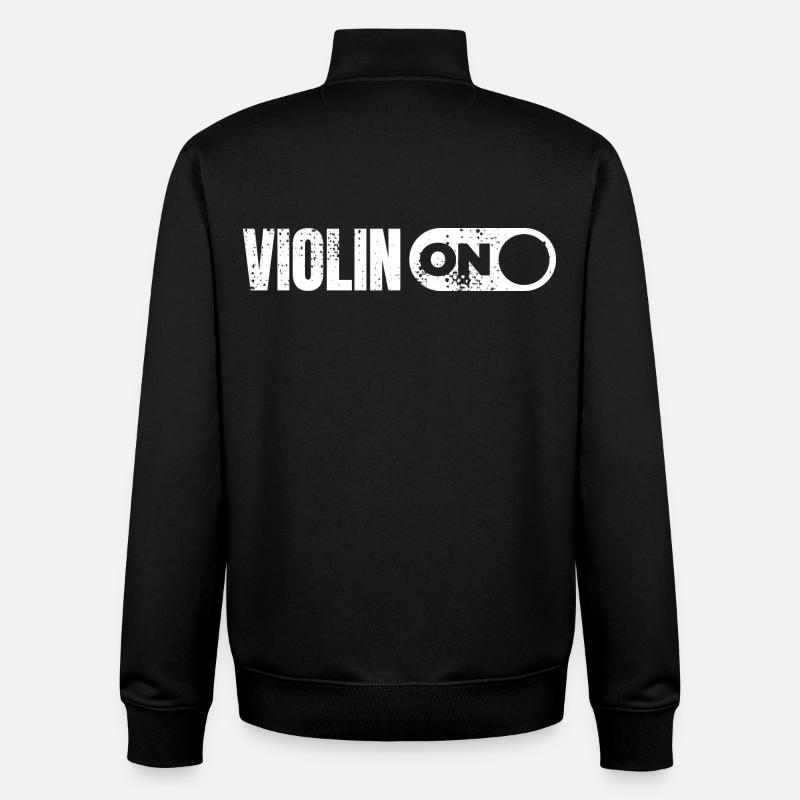 Drôle de violon - Sweat zippé unisexe en coton bio Stanley/Stella - noir