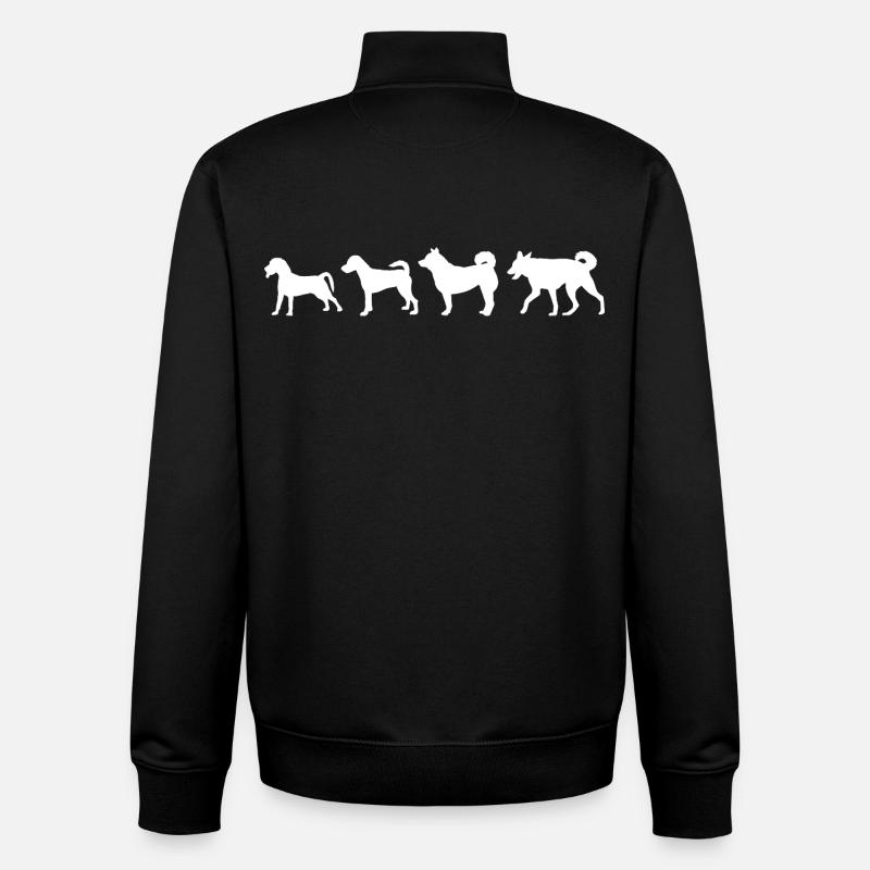 Hund Evolution - Unisex Organic Zip Sweatshirt von Stanley/Stella - Schwarz