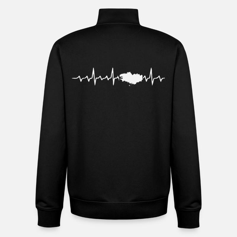Breton ECG electrocardiogram - Unisex Organic Zip Sweatshirt by Stanley/Stella - black