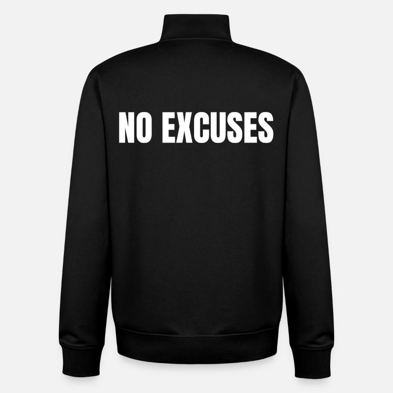 Pas d’excuses - Sweat zippé unisexe en coton bio Stanley/Stella - noir