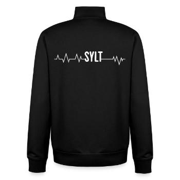 North Sea Holiday SYLT Island Wadden Sea Fun - Unisex Organic Zip Sweatshirt by Stanley/Stella - black - Back - AI Model Male 185 light (185cm)