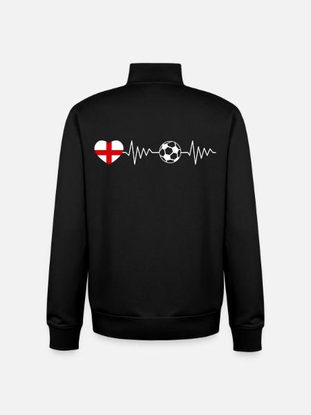 England Football Heartbeat - Unisex Organic Zip Sweatshirt by Stanley/Stella - black