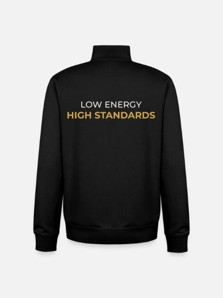 Low Energy - High Standards - Unisex Organic Zip Sweatshirt by Stanley/Stella - black