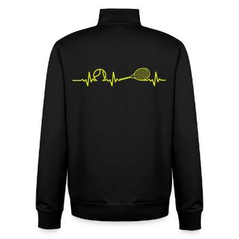 Tennis Heartbeat Tennis Player - Unisex Organic Zip Sweatshirt by Stanley/Stella - black - Back - AI Model Male 185 light (185cm)
