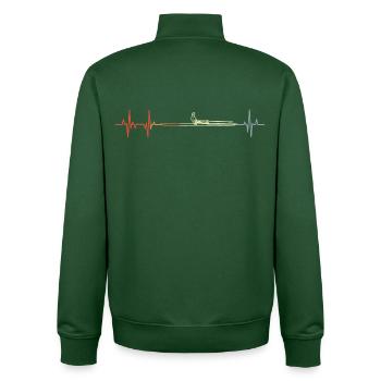 Vintage Rowing Boat Pulse Beat - Unisex Organic Zip Sweatshirt by Stanley/Stella - bottle green - Back - AI Model Male 185 dark (185cm)