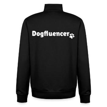Dogfluencer - Unisex Organic Zip Sweatshirt von Stanley/Stella - Schwarz - Hinten - AI Model Male 185 light (185cm)
