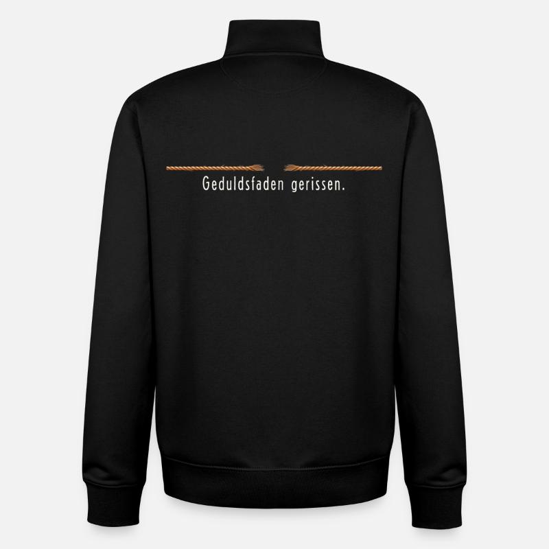 Patience broken - funny saying nerves - Unisex Organic Zip Sweatshirt by Stanley/Stella - black
