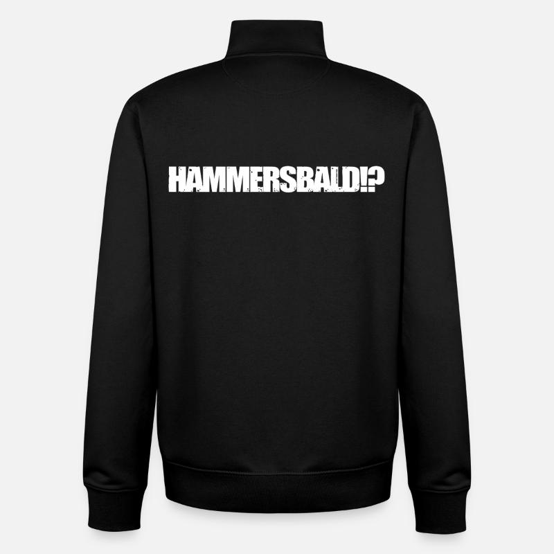 HAMMERSSOON?! WHITE - Unisex Organic Zip Sweatshirt by Stanley/Stella - black