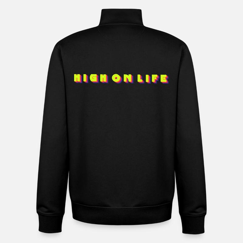 High on life - Unisex Organic Zip Sweatshirt von Stanley/Stella - Schwarz