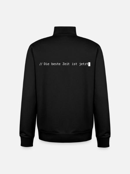 The best time is now - Unisex Organic Zip Sweatshirt by Stanley/Stella - black