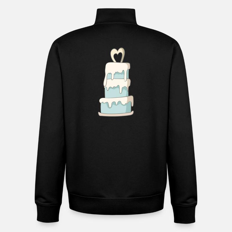 Gâteau de mariage - Sweat zippé unisexe en coton bio Stanley/Stella - noir