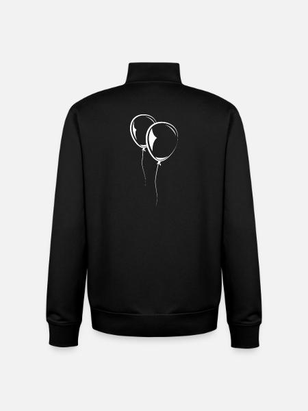 Balloon Baloon Illustration Symbol Gift - Unisex Organic Zip Sweatshirt by Stanley/Stella - black