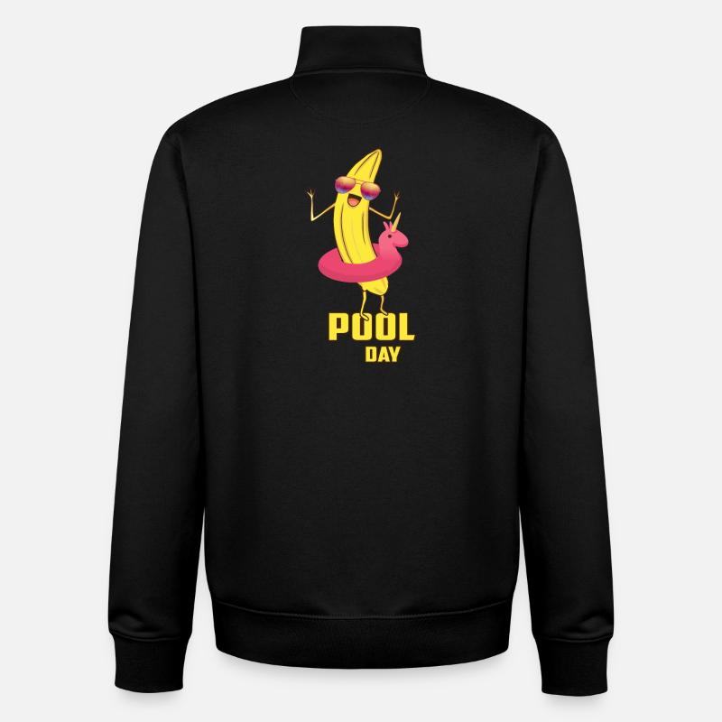 Banane Cool Pool - Sweat zippé unisexe en coton bio Stanley/Stella - noir