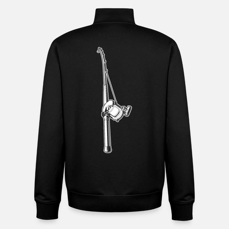 Canne à pêche - Sweat zippé unisexe en coton bio Stanley/Stella - noir
