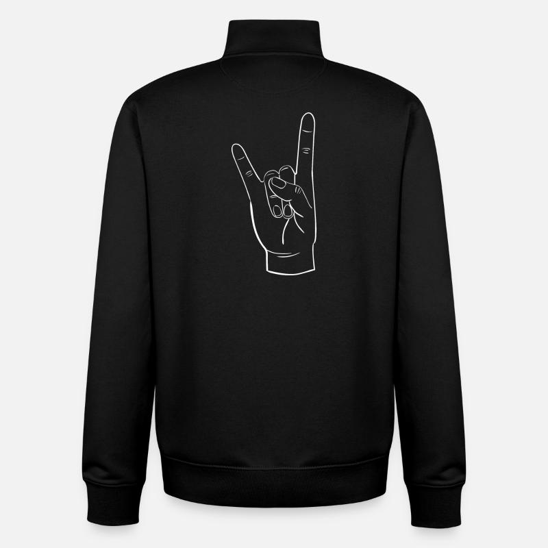 ROCK - Unisex Organic Zip Sweatshirt by Stanley/Stella - black