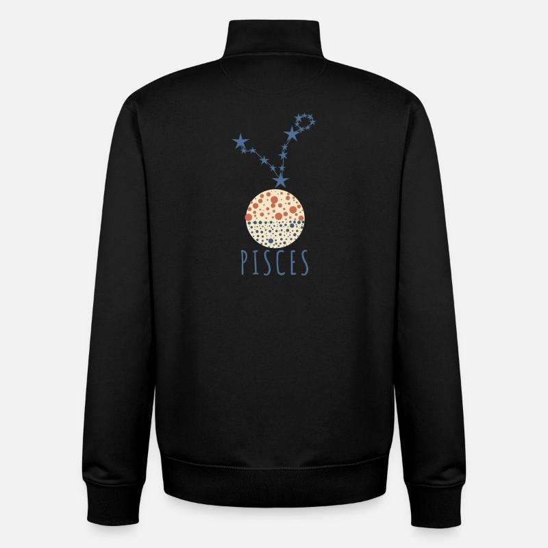 La constellation des Poissons - Sweat zippé unisexe en coton bio Stanley/Stella - noir