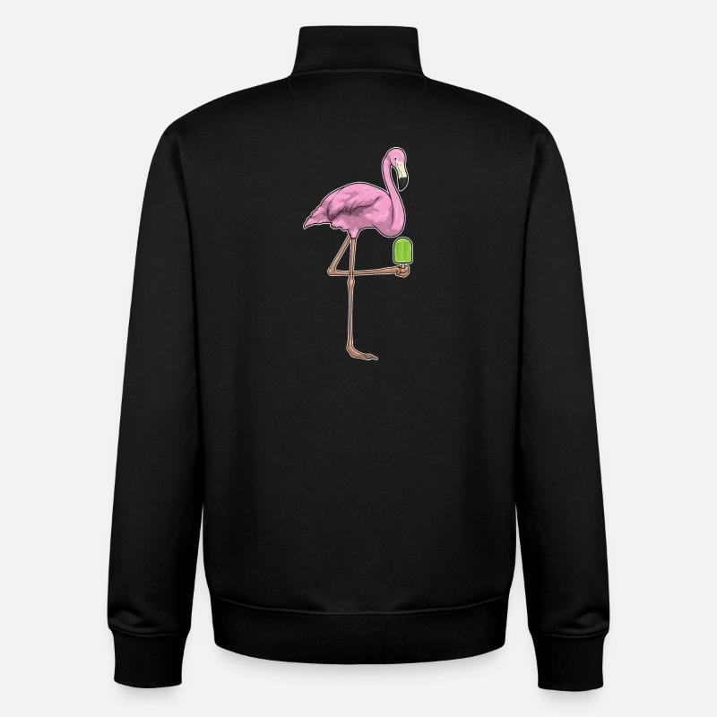 Flamingo Popsicles - Unisex Organic Zip Sweatshirt by Stanley/Stella - black